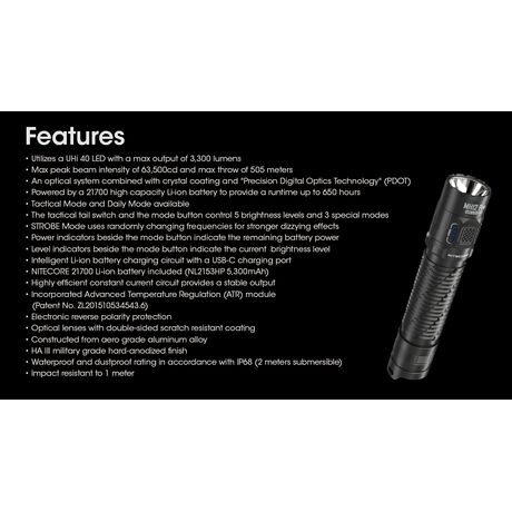 ΦΑΚΟΣ LED NITECORE MULTI TASK HYBRID MH12PRO