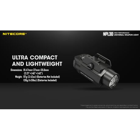 Φακός Όπλου Led Nitecore NPL30 Μαύρος