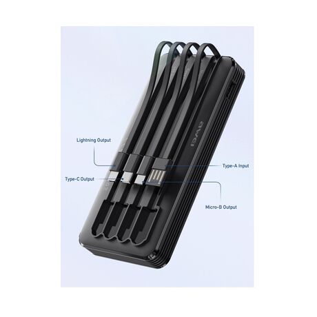 Powerbank - P133K - 10.000mah - 4in1 - AWEI - 888599 - Black