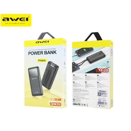 Powerbank - P106K - 10.000mah - 22.5W - AWEI - 007313 - Black