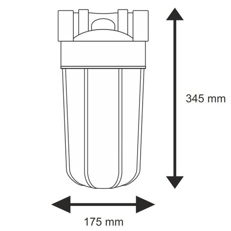 Σύστημα Φίλτρου Big Blue 10'' BBPS10 της Aqua Filter με Διατομή Παροχής 1''