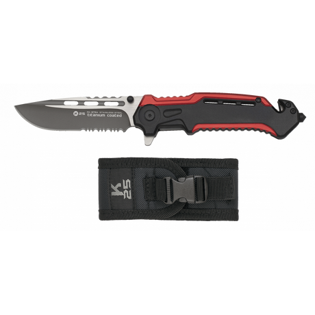 Σουγιάς K25 folding knife. Sheath. Red/black